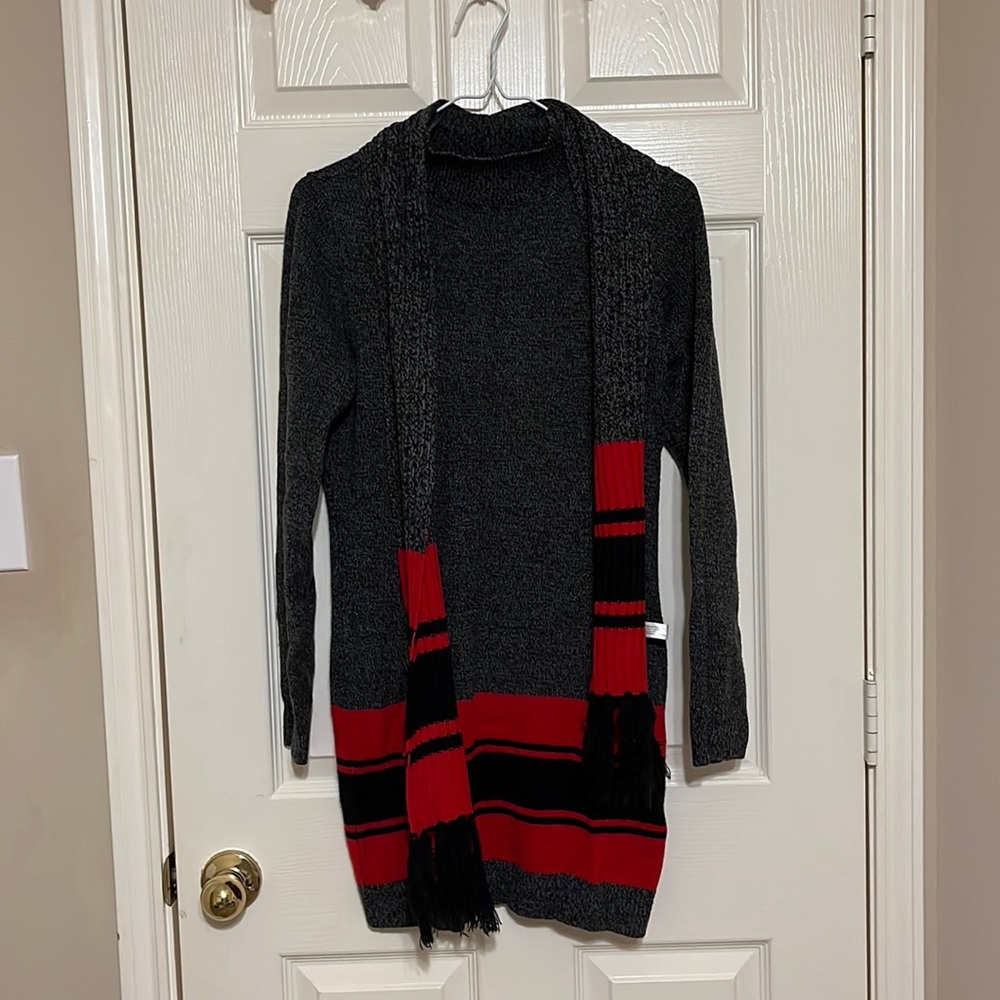 Derek Heart Sweater Dress with Matching Scarf